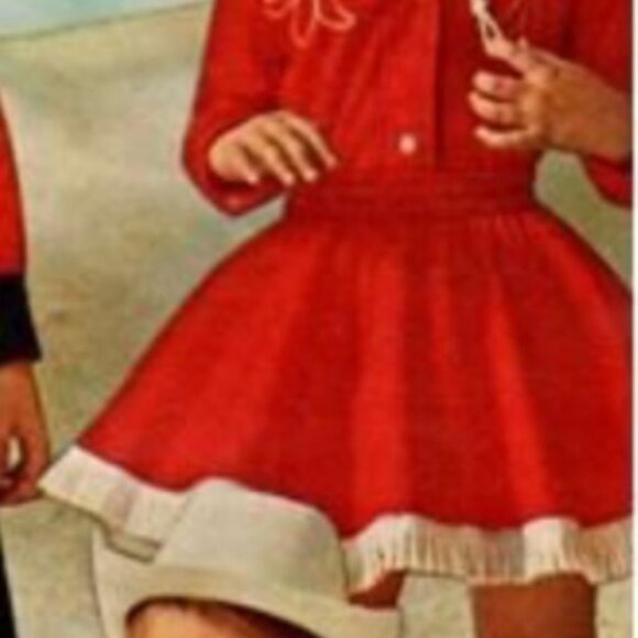 Vintage 1970s Sears Girls Red Western Shirt Skirt Set Floral Embroidery 4T - Picture 12 of 12